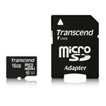 Transcend Premium - Paměťová karta flash (adaptér microSDHC - SD zahrnuto) - 16 GB - UHS-I U1 / Cla TS16GUSDU1