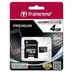 Transcend Premium - Paměťová karta flash (adaptér microSDHC - SD zahrnuto) - 4 GB - Class 10 - 133x TS4GUSDHC10