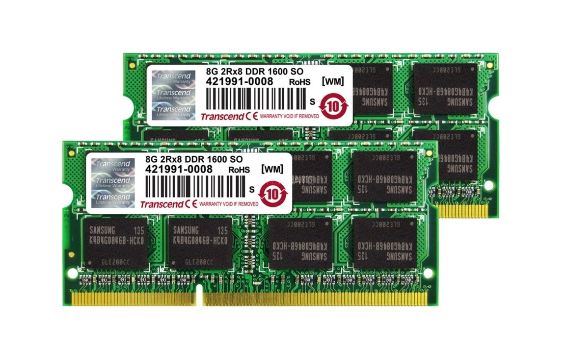 Transcend SODIMM DDR3 16GB KIT(8GBx2), 1600MHz 2Rx8 pro Apple iMac TS16GJMA424H