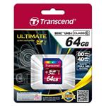 Transcend Ultimate - Pamě?ová karta flash - 64 GB - UHS Class 1 / Class10 - 600x - SDXC UHS-I TS64GSDXC10U1