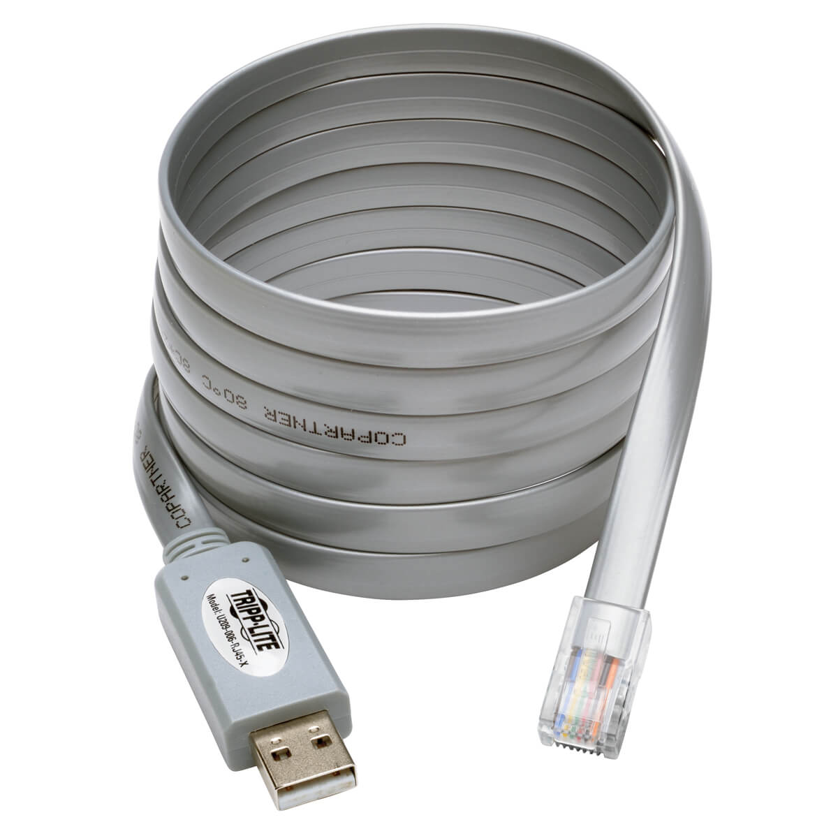Tripplite Adaptér USB-A/RJ45, kompatibilný s Cisco, 250Kb/s (Samec/Samec), sivý kábel 1.83m U209-006-RJ45-X