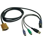 Tripplite Kabel pro připojení přepínače KVM(řada B020,B022),HD15+PS2+USB-A/HD15(M/M),1.83m P778-006