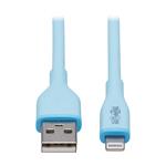Tripplite Kabel USB-A/Lightning Synch/Nabíjení,MFi,Samec/Samec,Safe-IT Antibakt,flex,sv.modrá, 0.91m M100AB-003-S-LB