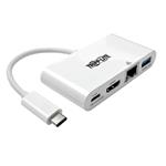 Tripplite Mini dokovací stanice USB-C / HDMI, USB 3.0, GbE, 60W nabíjení, HDCP, bílá U444-06N-HGU-C
