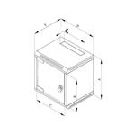 Triton 10" rozvaděč jednodílný 6U/260mm, plechové dveře RBA-06-CS3-CAX-C1