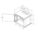 TRITON 19" dvojdielny nástenny rozvádzač RBA AD 4U hĺbka 515 mm RBA-04-AD5-CAY-A1