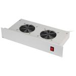 Triton 19" horizontální ventilační jednotka, 2 ventilátory, 2U, 220 V / 30 W, bimetalový termostat, šedá RAC-CH-X01-A1