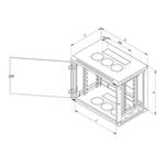 TRITON 19" jednodielny nástenny rozvádzač RUA 6U hĺbka 595 mm RUA-06-AS6-CAY-A1