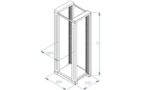 TRITON 19" montážní rám 47U, dvoudílný, hloubka 1200mm RSX-47-XD2-CXX-AF