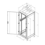 Triton 19" rozvaděč stojanový 32U/800x900, rozebíratelný, perforované přední dveře RZA-32-L89-CAX-A1