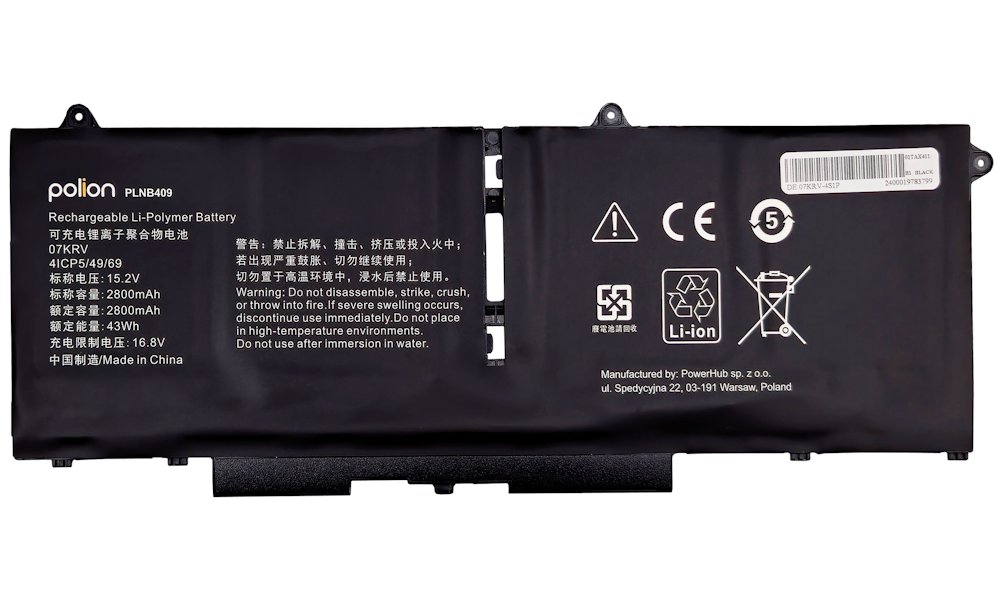 TRX Baterie Polion 07KRV pro notebooky DELL 451-BCWY Latitude 7430 7530 - 2800mAh 43Wh/ neoriginální TRX-PLNB409