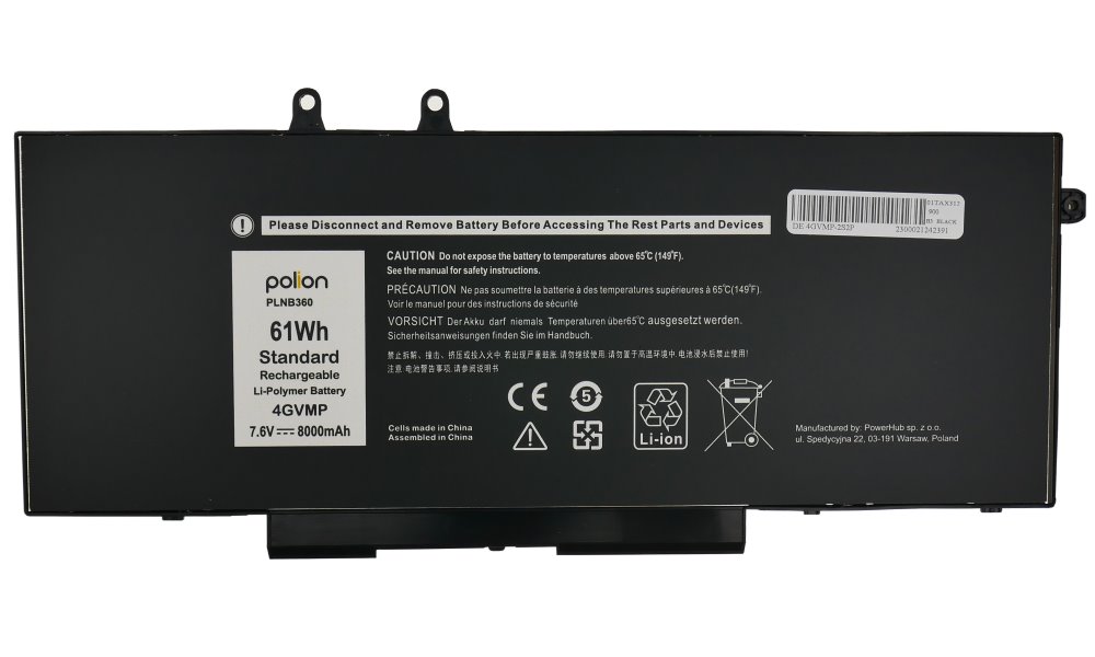 TRX Baterie Polion 4GVMP pro notebooky DELL 451-BCNX Latitude 5400 5500 5510 Precision 3541 8000mAh 61Wh/ ne TRX-PLNB360