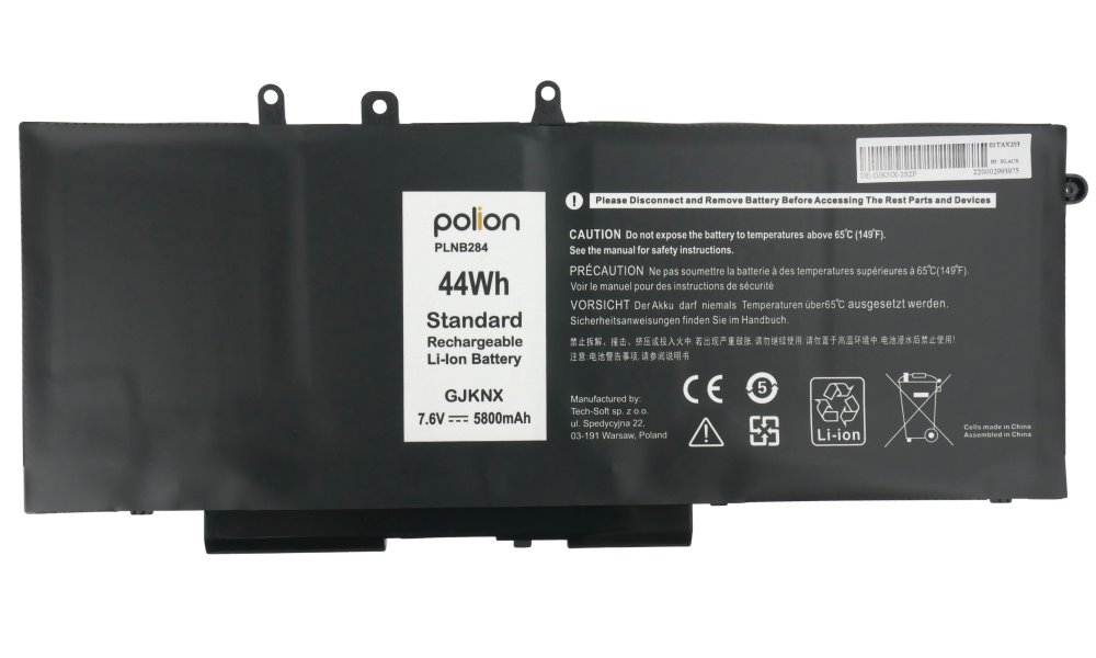 TRX Baterie Polion GJKNX pro notebooky DELL 451-BBZG Latitude 5280 5290 5490 Precision 3520 - 5800mAh 44Wh/ TRX-PLNB284
