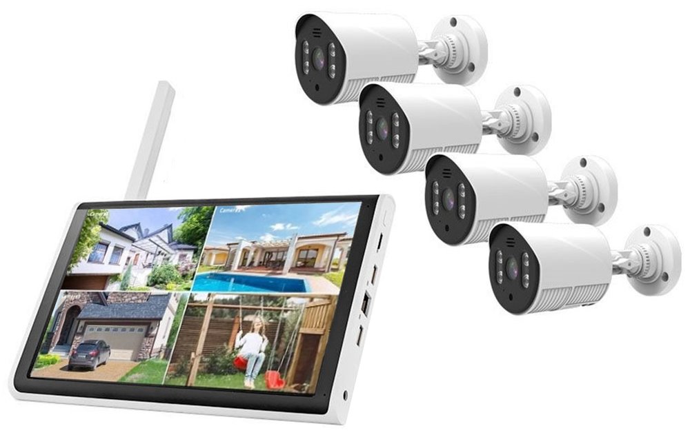TRX Innotronik ICS-WKM10MA04 Bezpečnostní Venkovní wi-fi NVR kit 4ks 3MPix kamer + LCD displej 10,1" BK-ICS-WKM10MA04