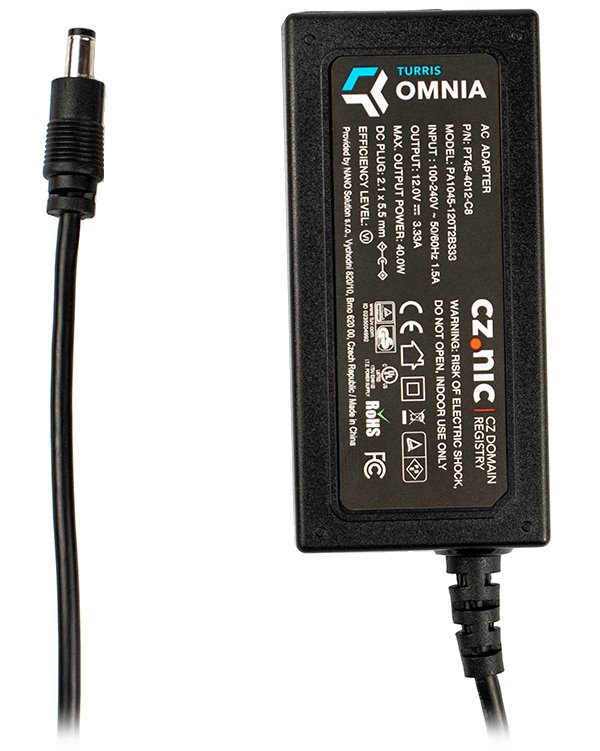 Turris Omnia napájecí adaptér 12V, 3,3A (40W) RTROM01-PT45-4012-C8