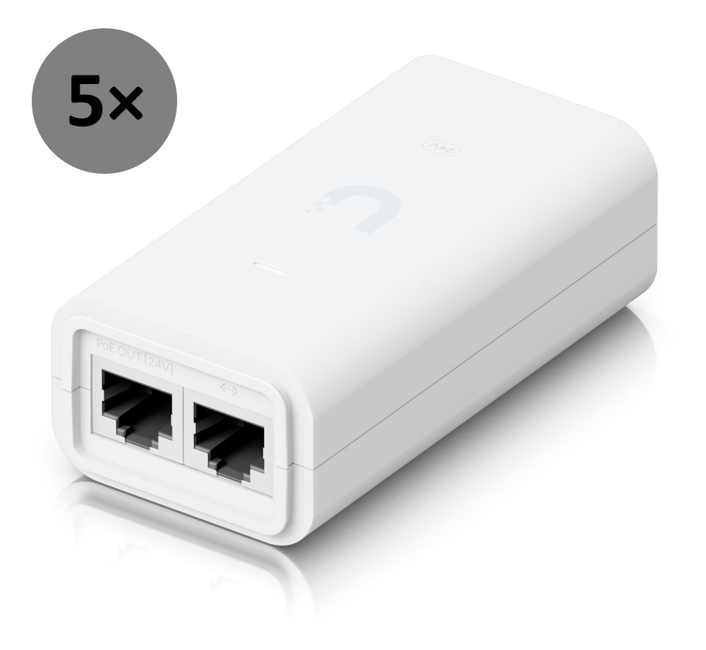 Ubiquiti 24V PoE Adapter 2.5GbE 5pack UACC-Adapter-PoE-24-12W-5