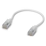 Ubiquiti UniFi Premium Patch Cable 0.15m - Patch kabel, Cat6a, Etherlighting, bílý, délka UACC-Cable-Patch-EL-C6A-0.15M