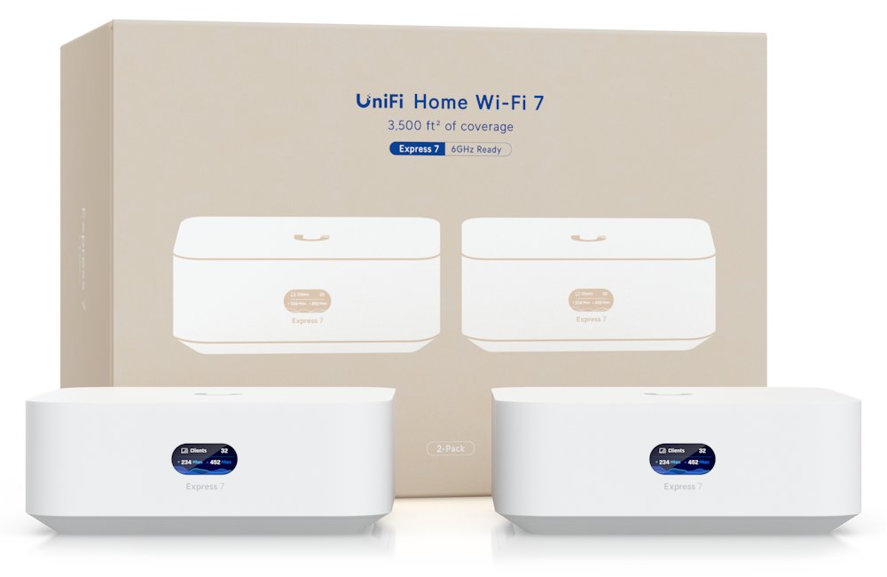 Ubiquiti UniFi Whole Home WiFi 2-pack - Sada 2x UniFi Express 7, MLO Meshing, Wi-Fi 7, 2,4/5/6GHz UX7-2