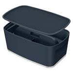 Úložný box s víkem Leitz MyBox Cosy + Organizér s držadlem, velikost S, sametová šedá 52670089