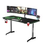 ULTRADESK Herný stôl FRAG XXL GREEN, 160 x 75 cm, 75 cm, držiak nápojov a slúchadiel, stojan BEAM, UDESK-FX-GR