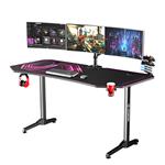 ULTRADESK Herný stôl FRAG XXL PINK, 160 x 75 cm, 75 cm, držiak nápojov a slúchadiel, stojan BEAM, s UDESK-FX-PN