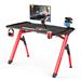 ULTRADESK Herný stôl INVADER - RED, 120x64 cm, 75 cm, podsvietený, s XL podložkou pod myš, držiak s UDESK-IN-RD