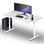 ULTRADESK Herný stôl QUEST, 140x70cm, 72-120cm, biela-biela UD-QST-FRWT/DTWT