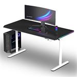ULTRADESK Herný stôl QUEST, 140x70cm, 72-120cm, biela-čierna UD-QST-FRWT/DTBB