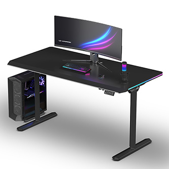 ULTRADESK Herný stôl QUEST, 140x70cm, 72-120cm, čierna-čierna UD-QST-FRBB/DTBB