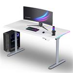 ULTRADESK Herný stôl QUEST, 140x70cm, 72-120cm, šedá-biela UD-QST-FRGY/DTWT