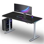 ULTRADESK Herný stôl QUEST, 140x70cm, 72-120cm, šedo-čierna UD-QST-FRGY/DTBB
