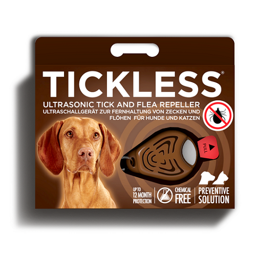 Ultrazvukový repelent TickLess Pet proti klíšťatům, hnědý PRO10-105