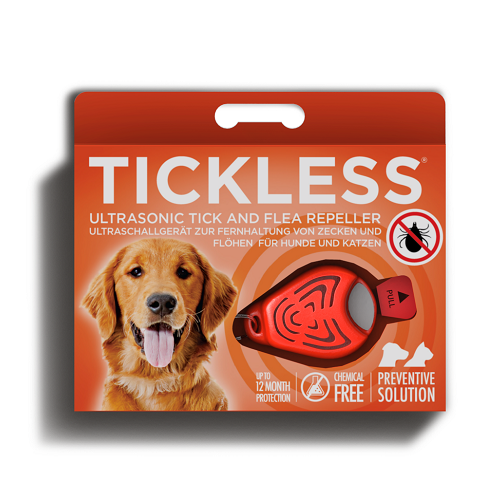Ultrazvukový repelent TickLess Pet proti klíšťatům, oranžový PRO10-104