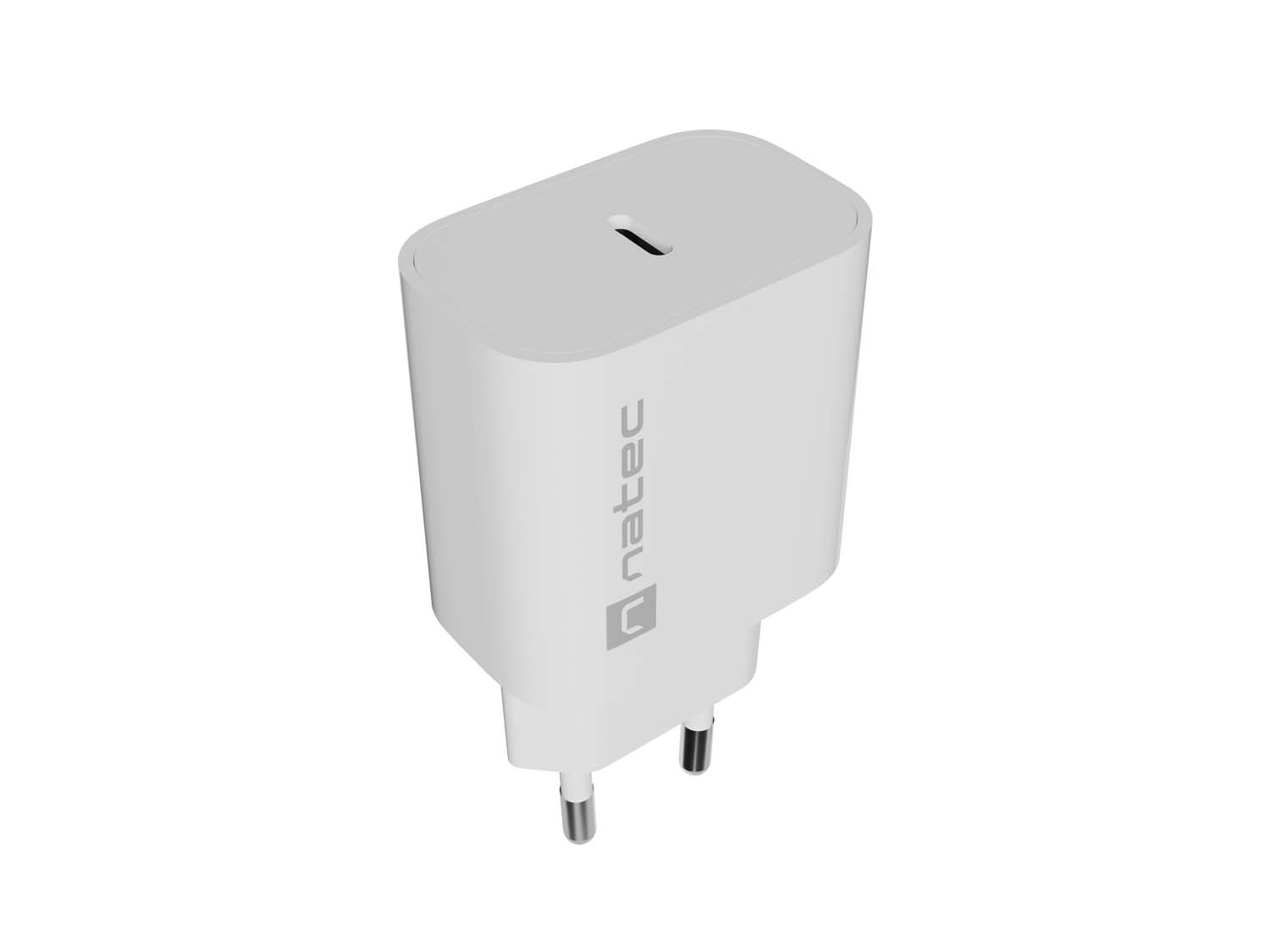 Universální nabíječka Natec RIBERA 20W, 1X USB-C, bílá NUC-2394
