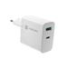 Univerzální USB nabíječka Natec RIBERA GaN 45W, 1X USB-A, 1X USB-C, bílá NUC-2142
