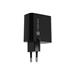 Univerzální USB nabíječka Natec RIBERA GaN 45W, 1X USB-A, 1X USB-C, černá NUC-2143