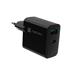 Univerzální USB nabíječka Natec RIBERA GaN 45W, 1X USB-A, 1X USB-C, černá NUC-2143