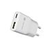 Univerzální USB nabíječka Natec RIBERA GaN SLIM, 20 W, 1X USB-A + 1X USB-C, Bílá NUC-2376