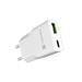 Univerzální USB nabíječka Natec RIBERA GaN SLIM, 20 W, 1X USB-A + 1X USB-C, Bílá NUC-2376
