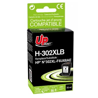 UPrint kompatibil ink s F6U68AE, HP 302XL, black, 480str., 20ml, H-302XLB, pre HP OJ 3830,3834,4650