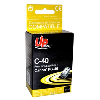UPrint kompatibil ink s PG40, black, 25ml, C-40B, pre Canon iP1600, 2200, MP150, 170, 450