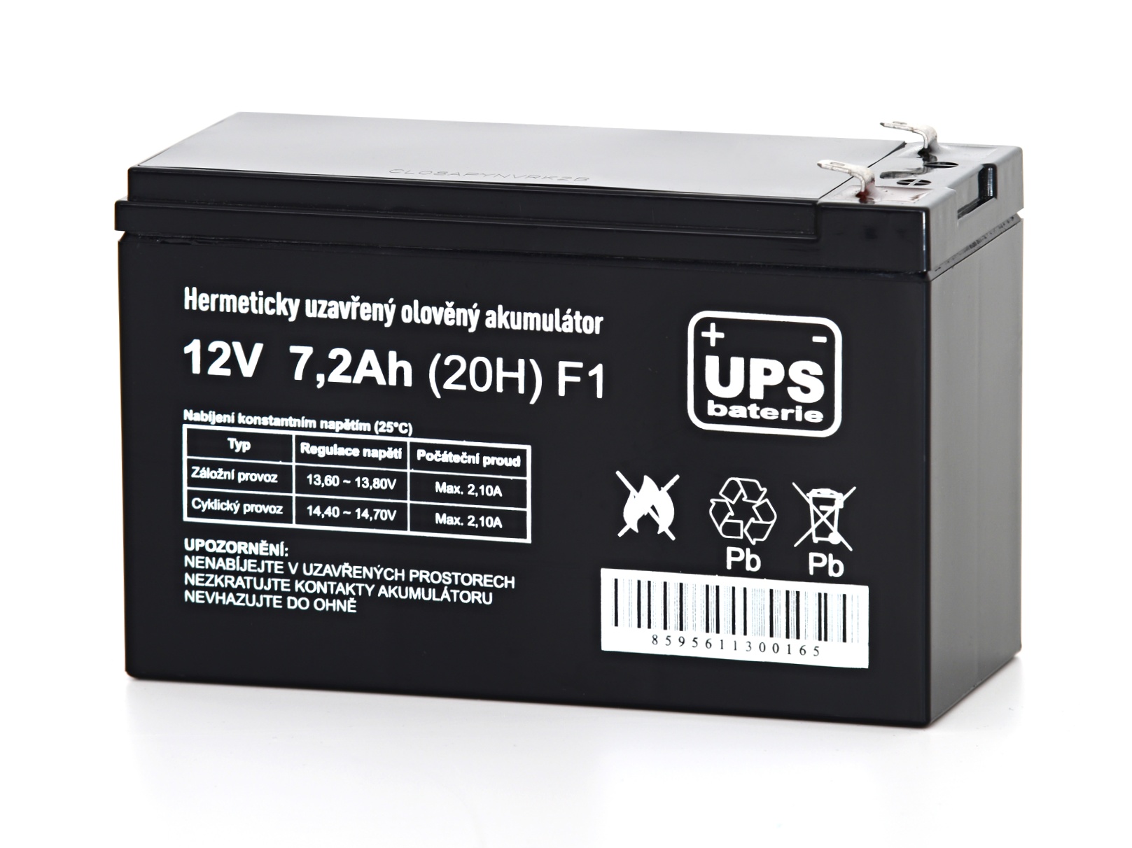 UPS baterie 12V 7,2Ah F1 14552