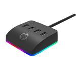 USB (3.0) hub 4-port, DHC-CT120, čierny, Hewlett-Packard, 4x USB 3.0, podsvietený 8WW48AA