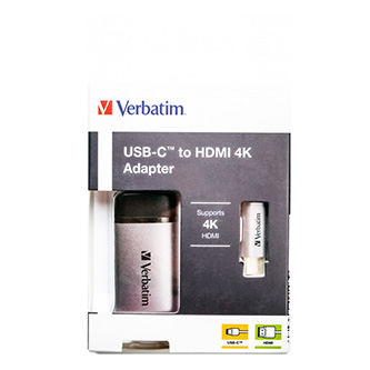 USB (3.1) hub 1-port, 49143, šedá, dĺžka kábla 10cm, Verbatim, 1x HDMI