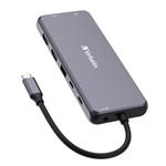 USB (3.2) hub 14-port, 32154, šedý, dĺžka kábla 15cm, Verbatim, 2x USB C, 5x USB A, 2x HDMI, čítačk