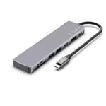 USB hub FIXED HUB Card pro notebooky a tablety, 7portový hliníkový šedý FIXHU-CAD-GR