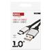 USB kábel 2.0 A/M - C/M 1m čierny 8592920068908