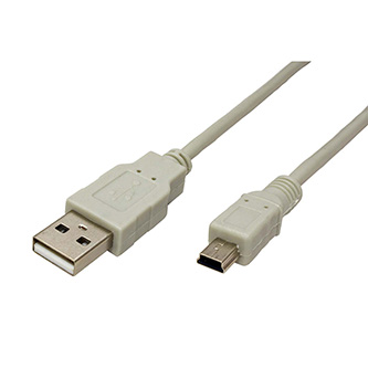 USB kábel (2.0), USB A samec - miniUSB samec, 1.8m, šedý, Logo 5-pack, cena za 1 kus