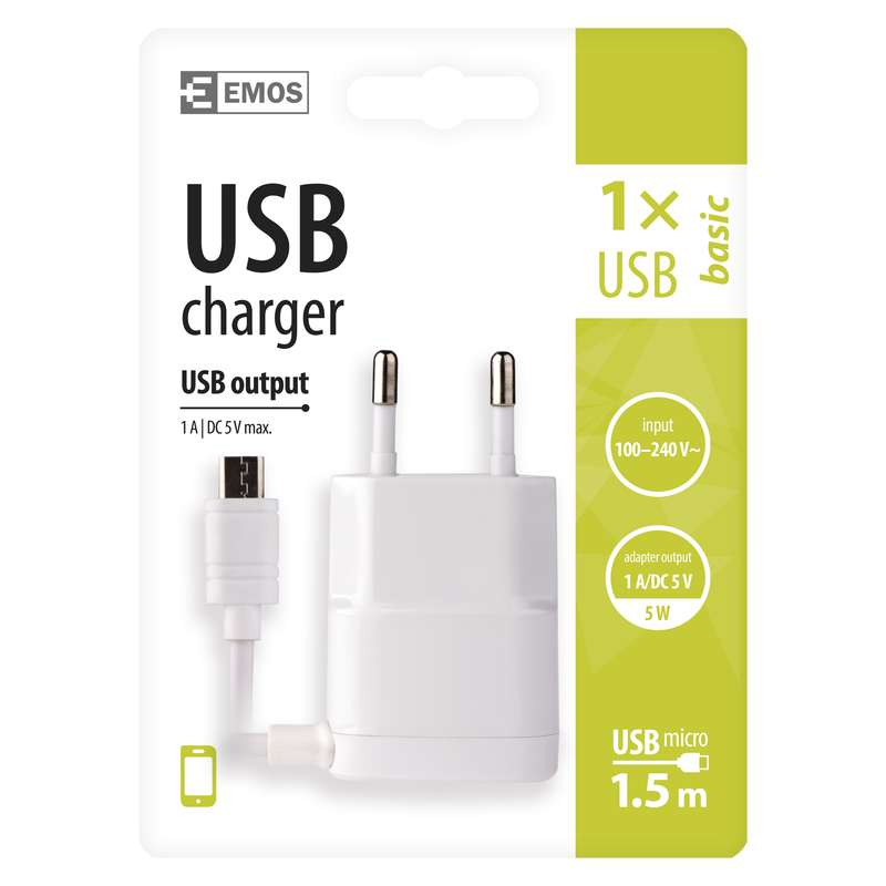 USB napájecí adaptér s kabelem (micro USB) EMOS V0116 1704011600