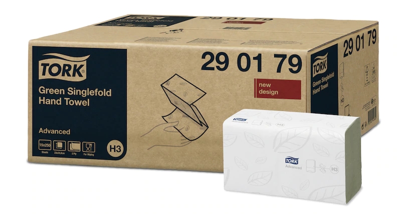 Uteráky Tork papírové skládané Advanced zelená H3, 15x250 ks 290179